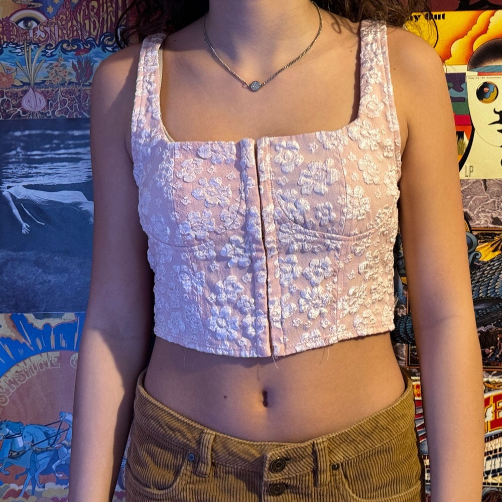 Pink shirt with flowers